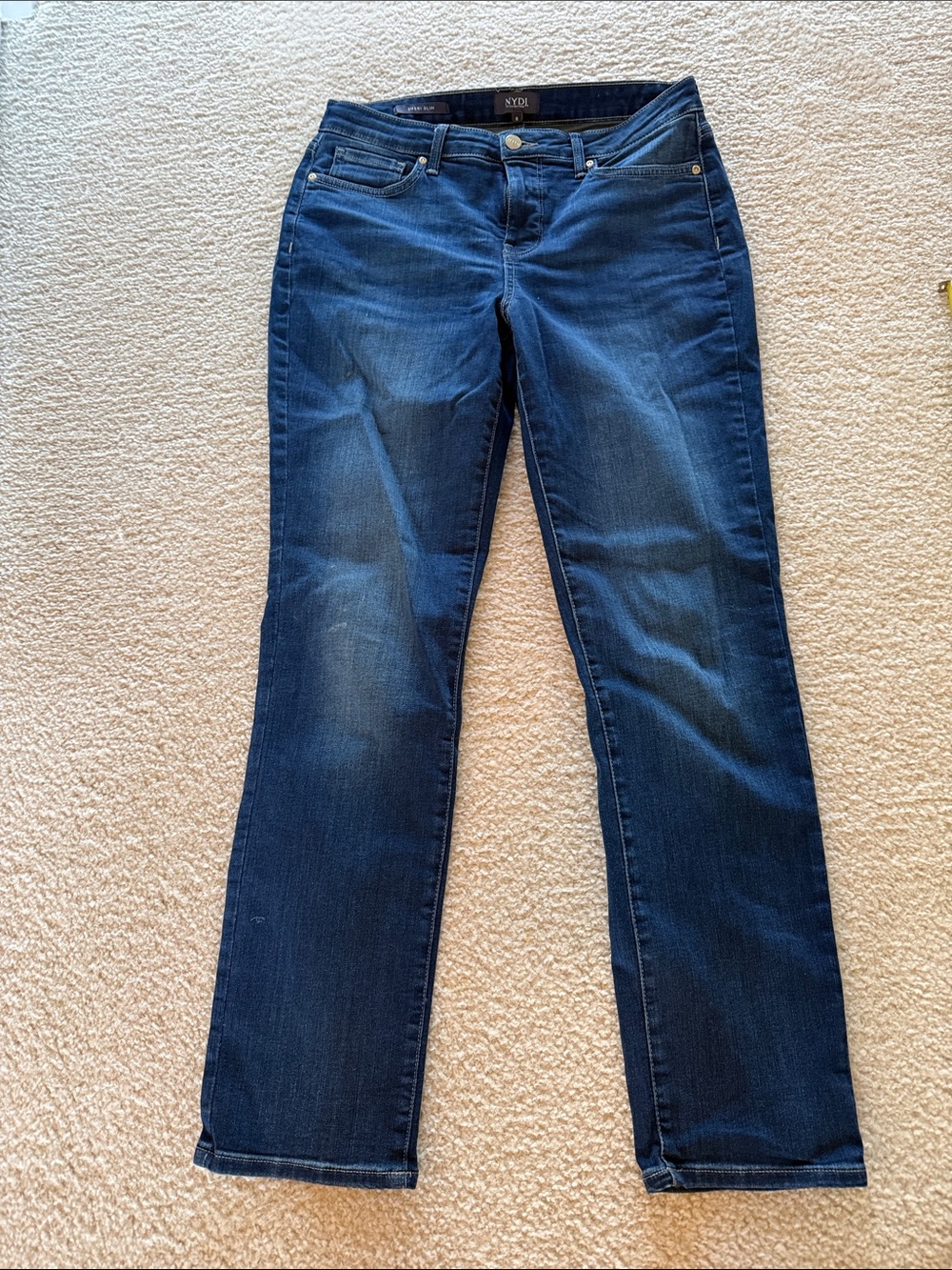 NYDJ Sheri Slim Straight Leg Jeans in Dark Indigo